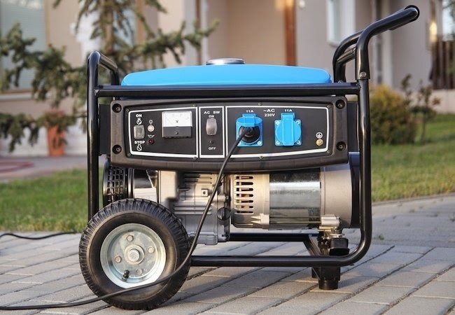 blue and black portable generator